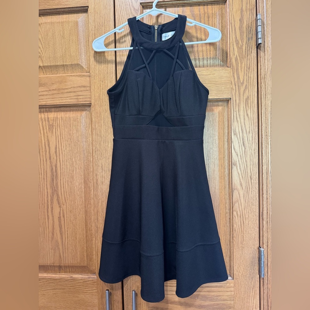 Emerald Sundae‎ halter dress with sheer neckline
